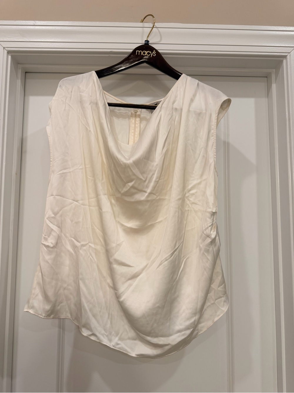 H&M Cream Cowl Neck Sleeveless Top